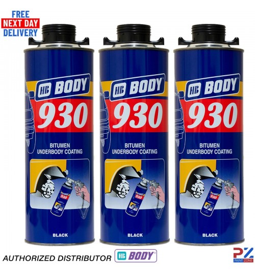3x HB Body 930 Underbody Black Bitumen 1L – Anti Stone Chip Coating